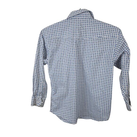 Panhandle Rough Stock Boys Blue White Check Pearl Snap Cowboy Rodeo Shirt M 10 - Picture 2 of 10